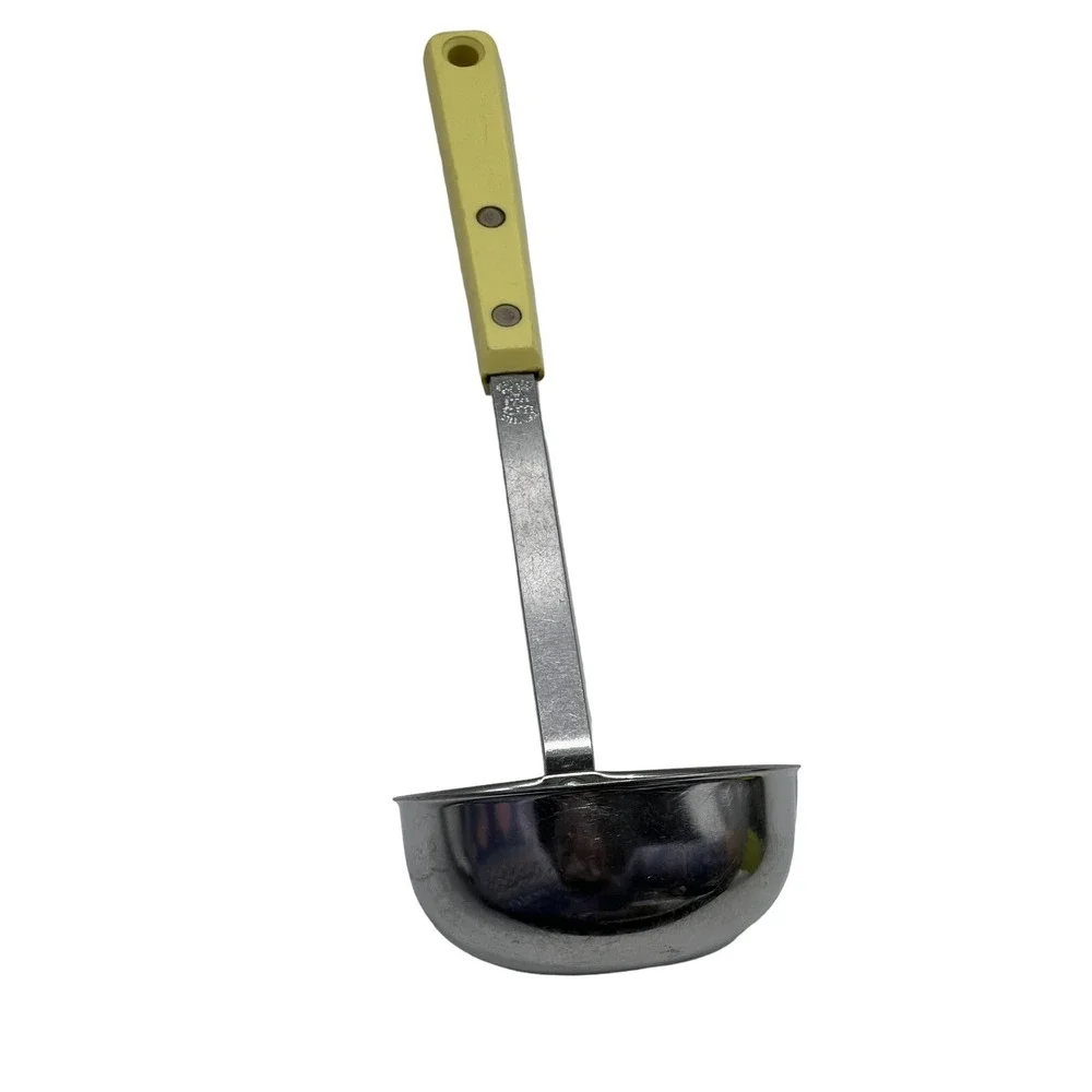 Vintage EKCO Forge Stainless Steel Ladle Yellow Mid Century Modern MCM USA